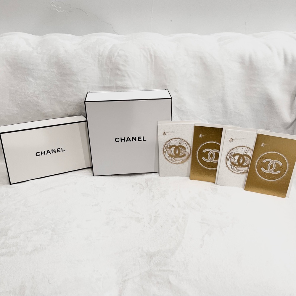 Chanel 6pc (2 Gift Boxes) and (2 Blank Greeting Cards) Bundle - NWT